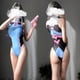 thumbnail image 2 of Disfraz de anime sexy para mujer (blanco), ropa interior Kawaii, bañador de una pieza de cintura alta, medias de cintura alta, 2 of 4