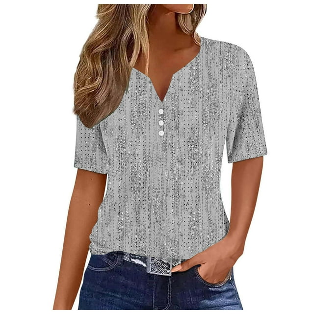 Birdeem Blouses for Women Womens V-Neck Solid Color T-Shirt Top