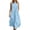 X446 Sky Blue, variant on Bysome Women Dresses Solid Color Sleeveless Crew Neck With Pocket Dress Summer Fashion Women Dress Size L Beige