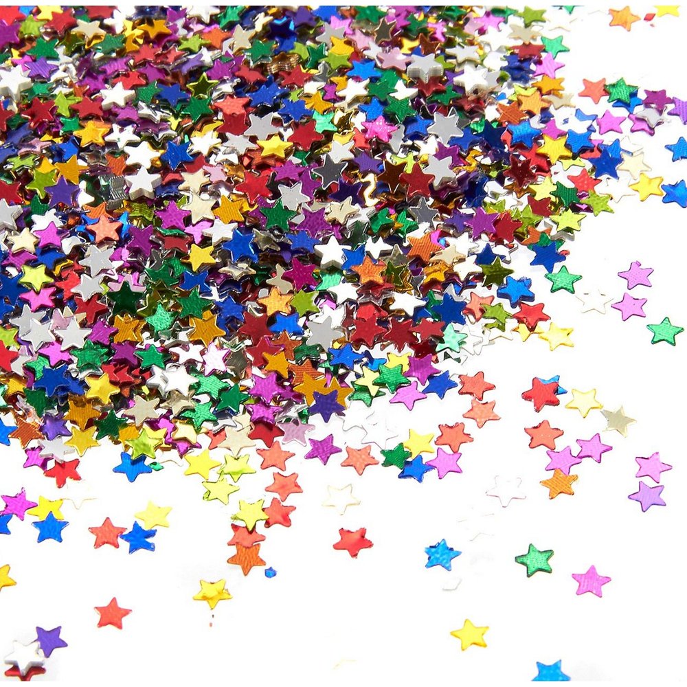 Foil Star Confetti, 7 oz Colorful Rainbow Sequins, Shiny Glitter