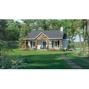 House Plan Gallery - HPG-904 - 904 sq ft - 1 Bedroom - 1.5 Bath Small House Plans - Single Story Printed Blueprints - Simple to Build (5 Printed Sets)