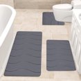 thumbnail image 6 of Sahpxhe Bathroom Rugs Set of 3, Soft Absorbent Non-Slip and Easy To Dry Bath Mat with U-Shaped Toilet Rug 16x24in/16x20in/15x17in Dark Gray, 6 of 6