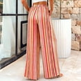 thumbnail image 7 of Womens Pants Elastic Waist Striped Print Lightweight Palazzo Pants Casual Wide Leg Pants with Pockets XL, 7 of 7