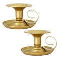 thumbnail image 2 of Kearding Candelabros de mano de obra fina de Metal, 2 uds., con mango para eventos especiales, amplia aplicación Decoración del hogar Oro, 2 of 6