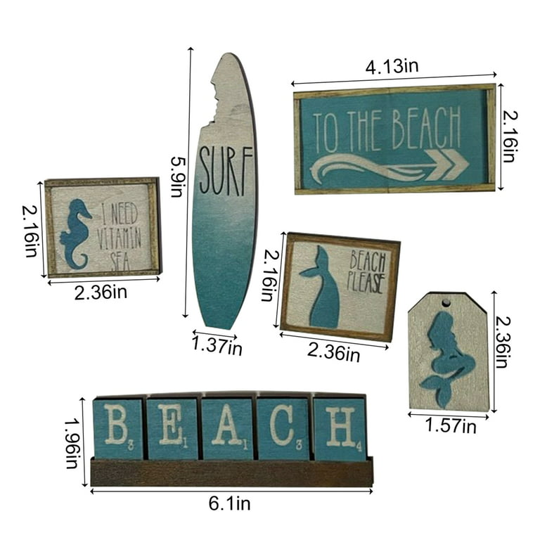  Rustic Wood Beach Word Sign for Home Decor