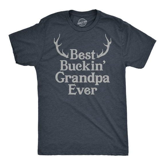 Mens Best Buckin Grandpa Ever T Shirt Funny Fathers Hunting Tee for Grandfather Graphic Tees