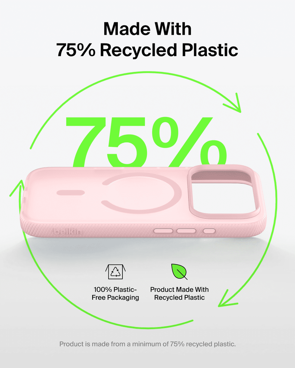 Belkin for iPhone 17 Pro Case, Grip, MagSafe Compatible w/Anti-Scratch & Anti-Yellowing Coating, Touch Sensitive Camera Control - Military Grade, Anti-Slip, Magnetic, Shockproof, Protective-Pink
