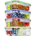 thumbnail image 1 of Recipientes de vidrio para preparación de comidas PrepNaturals de 1 L (paquete de 4), 1 of 9