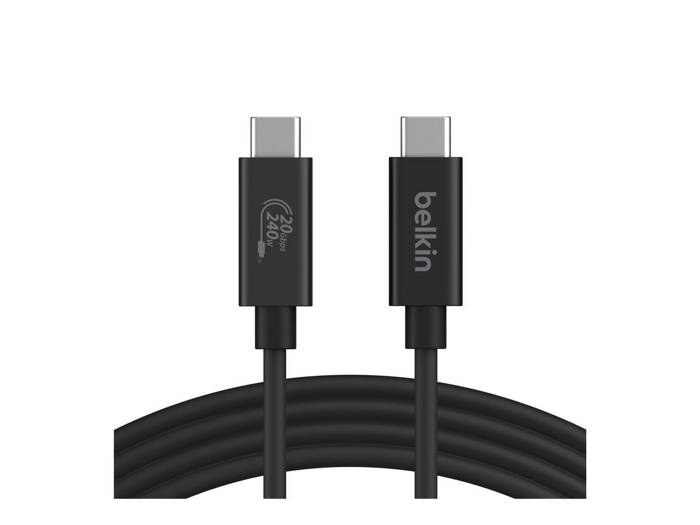 Belkin Connect USB4 Cable (6.6ft/2M Power Cable), USB-C to USB-C Cable w/ 240W Power Delivery + 20Gbps - USB4 Compliant Power Cable, Compatible with MacBook, Windows, Chromebook, & More