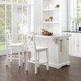 thumbnail image 2 of Kitchen Island Set with 2 Stools - Stainless Steel Top, 5 Drawers, White, 2 of 2