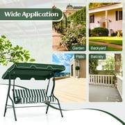 Costway 3 Seats Patio Backyard Canopy Steel Frame Swing Glider Hammock Cushioned