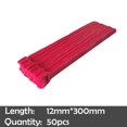 thumbnail image 1 of 50pcs Adhesive Fastener Tape cable ties Magic Hook Loop stick bulcker Belt Bundle Wire Line Strap cord Red 12mm x 300mm, 1 of 6