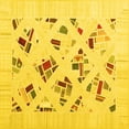 thumbnail image 1 of Ahgly Company Indoor Square Solid Yellow Modern Area Rugs, 6' Square, 1 of 4
