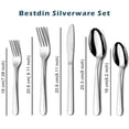 thumbnail image 4 of Bestdin Silverware Set for 12, 60 Pieces Stainless Steel Flatware Set, Include Fork Knife Spoon Set, Mirror Polished, Dishwasher Safe,Texture Design Tableware Cutlery Set for Home Kitchen Restaurant, 4 of 8