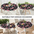 thumbnail image 7 of Round Fitted Tablecloth with Elastic Edges Fits 36"-44" Round Tables Pioneer Colorful Floral Waterproof Table Cover Washable Indoor and Outdoor for Party Kitchen Dinner Banquet Patio Picnic, 7 of 7