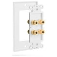 thumbnail image 4 of Fosmon 2 Pack Gold Plated Speaker Wall Plate, Home Theater Audio Wall Plate For Speaker Wire, Copper Banana Binding Post Wall Plate for 2 Speakers, 4 of 6