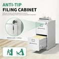 thumbnail image 5 of 2 Drawer File Cabinet,Metal File Cabinets with Lock,White Vertical File Cabinet for Home Office,Heavy Duty Metal Storage Cabinet for A4/Letter/Legal Size File,Assembly Required, 5 of 7