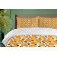 thumbnail image 4 of Ambesonne Fruits Duvet Cover Sets, Summer Apricot Branches Art, 2-King, Orange and Dark Teal, 4 of 7