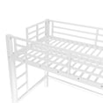 thumbnail image 6 of Miniyam Twin Metal Loft Bed with Guardrails , Dual Ladders, Space-Saving Design for Dorm Rooms , White, 6 of 7
