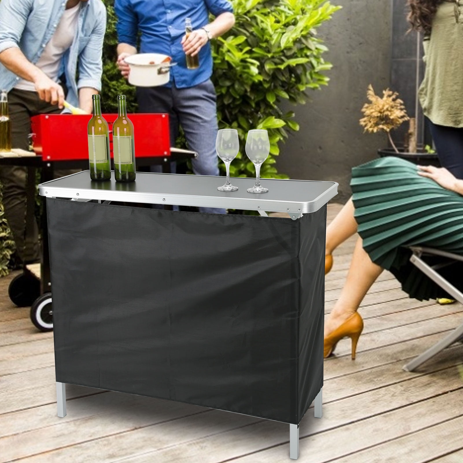 Wchiuoe Bar Table,Party Supplies,Portable Bar Table Multipurpose Folding Storage Table Furniture for Party Trade Show