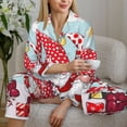 thumbnail image 6 of Salouo Christmas Pattern Women's Pajamas Set Long Sleeve Button Down Sleepwear Soft Pj Lounge Sets for women 2 Piece Pjs Set with Long Pants-XX-Large, 6 of 7