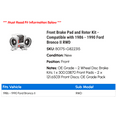 thumbnail image 2 of Front Brake Pad and Rotor Kit - Compatible with 1986 - 1990 Ford Bronco II RWD - Centric, 2 of 2