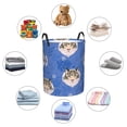 thumbnail image 6 of XMXT Collapsible Laundry Basket, Dazed Tiger Blue Pattern Polyester Waterproof Laundry Hamper, 62L, 6 of 8