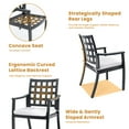 thumbnail image 4 of Modern Classic Cast Aluminum Outdoor Patio 2-Piece Dining Chairs, Textured Ember Black Finish, Ergonomic Lattice Backrest Design, Sunbrella Fabric Cushion,Weather-Resistant and Durable for Garden., 4 of 8