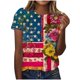 thumbnail image 2 of Haivin American Flag Shirt Women Retro USA Flag T-Shirt 4th of July Tee Shirts Patriotic Heart Graphic Short Sleeve Tops, 2 of 5