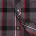 thumbnail image 6 of Coevals Club Men's Western Shirt Cowboy Plaid Country Pearl Snap Button Long Sleeve Two Pockets Work Shirts 23 Purple Red Black XX-Large, 6 of 7