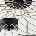 thumbnail image 4 of JONATHAN Y Ambros 23.5" Modern Industrial Metal Dimmable Stripe Half-Cage Integrated LED Flush Mount, Black/Gold Painting, JYL7148A, 4 of 8