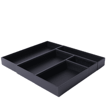 Better Homes & Gardens Bamboo Drawer Organizer 5 Pieces Set, 17.9Wx 14.96Dx1.97H inch, Black Color