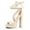 Beige, variant on Women's Lace Up Platform Block Heel Sandals Black 6