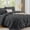 Dark Grey, variant on Queen Comforter Set, 7-Piece Bed in a Bag, Pintuck Bedding Set for All Season, Includes Comforter, Flat Sheet, Fitted Sheet, Pillowcases and Pillowshams, Dark Grey
