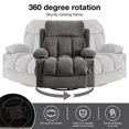 thumbnail image 4 of IMKHK Swivel Rocker Recliner Chair, Modern Recliner Chair with Heat and Vibration Massage, Manual Fabric Lounge Chair with Side Pockets, 2 Cup Holders, USB Charge Port for Living Room, Gray, 4 of 8