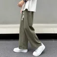 thumbnail image 4 of Pantalones de chándal finos para hombre, pantalones rectos, pantalones deportivos para hombre, pantalones de chándal holgados de verano góticos lisos, pantalones de chándal Xxl, pantalones de gimnasio, 4 of 5
