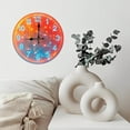 thumbnail image 6 of Neon Clock Wall Decor Orange Blue Lights 10-Inch Silent Wooden Wall Clock, Battery Operated (AA Batteries Not Included), Artistic Home Decor, 6 of 7