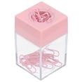 thumbnail image 1 of Soporte de clip de papel magnético Uxcell, organizador de clips de papel de gran capacidad para escritorio, rosa, 1 of 6