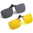 thumbnail image 2 of JESSIEDANTON Polarized Clip-on Flip Up Metal Clip Rimless Sunglasses, Lightweight, XL Size, Set of 2 PCS (Black + Yellow) CAXMAN CAXMAN, 2 of 2