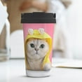 thumbnail image 6 of Rateoe A Funny Cat Pattern Travel Coffee Mug Tumbler with Flip Lid | Reusable Insulated Stainless Steel Cold Brew Iced Coffee Cup Thermos, 6 of 8