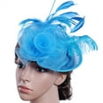 thumbnail image 2 of Pxiakgy baseball cap Fashion Women Fascinator Mesh Hat Ribbons And Feathers Wedding Party Hat Sky Blue + One size, 2 of 2