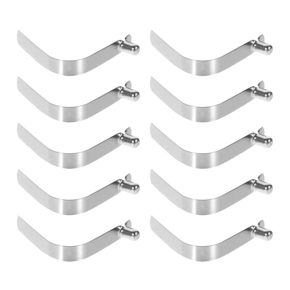KAKOWELY 10 Pcs Clip à Ressort pour Parapluie Bouton Poussoir pour Mât de Tente Clip à Ressort 6mm, 2.56"X0.39"X0.33 Pouces