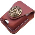 thumbnail image 2 of Handmade Fliptop Leather Lighter Pouch Holder Case with Pocket Belt Loop, 2 of 7