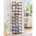 thumbnail image 5 of Kitsure Tall Shoe Rack - 10-Tier Shoe Organizer with Removable Shelves, Space-Saving Shoe Rack for Closet, Entrance, Bedroom, 16.9" x 11.5" x 68.0", Black, 5 of 12
