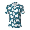 thumbnail image 2 of Daiia Cute Sheep And Hearts Pattern Men’s Polo Shirts,Solid Deck Shirt,Classic Fit, Breathable Cotton Polo for Casual and Sport Wear-Medium, 2 of 7