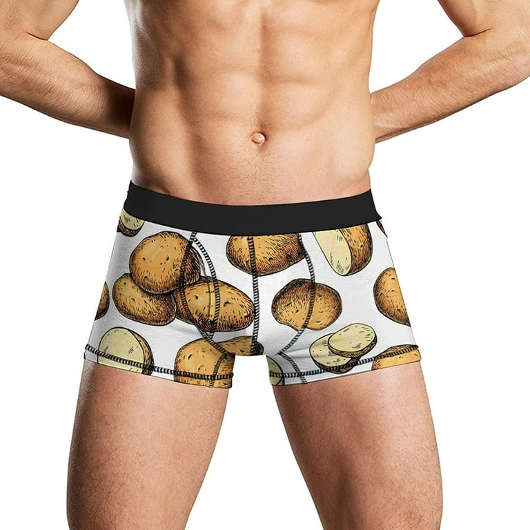 Potato Hand Drawn Food Men's Underwear Soft Boxer Briefs With Wide Waistband