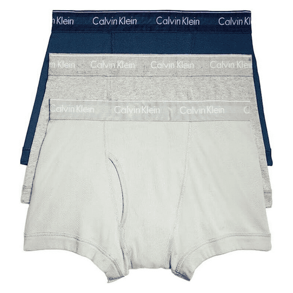 Calvin Klein Men's Cotton 3-Pack Trunk Classic Navy/SAGE Meadow/Grey Heather 2XL