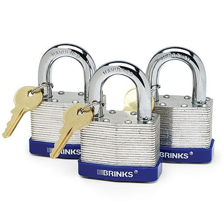 Brinks Steel Padlock, 3-Pack