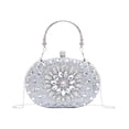thumbnail image 1 of Bolso de mano Crystal Clutch con diseño de lanpet con diamantes de imitación, plateado, 1 of 6