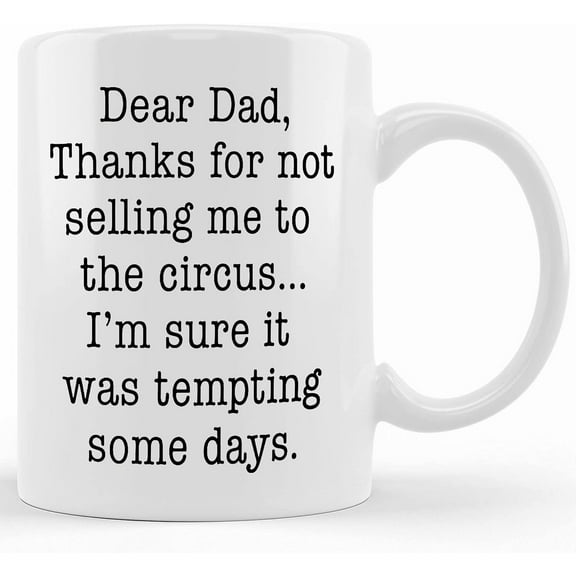 Funny Father's Day Gifts From Son Or Daughter Coffee Mug, Dear Dad Mugs, Ceramic Novelty Coffee Mug, Tea Cup, Gift Present For Birthday, Christmas Thanksgiving Festival, 11oz Sa